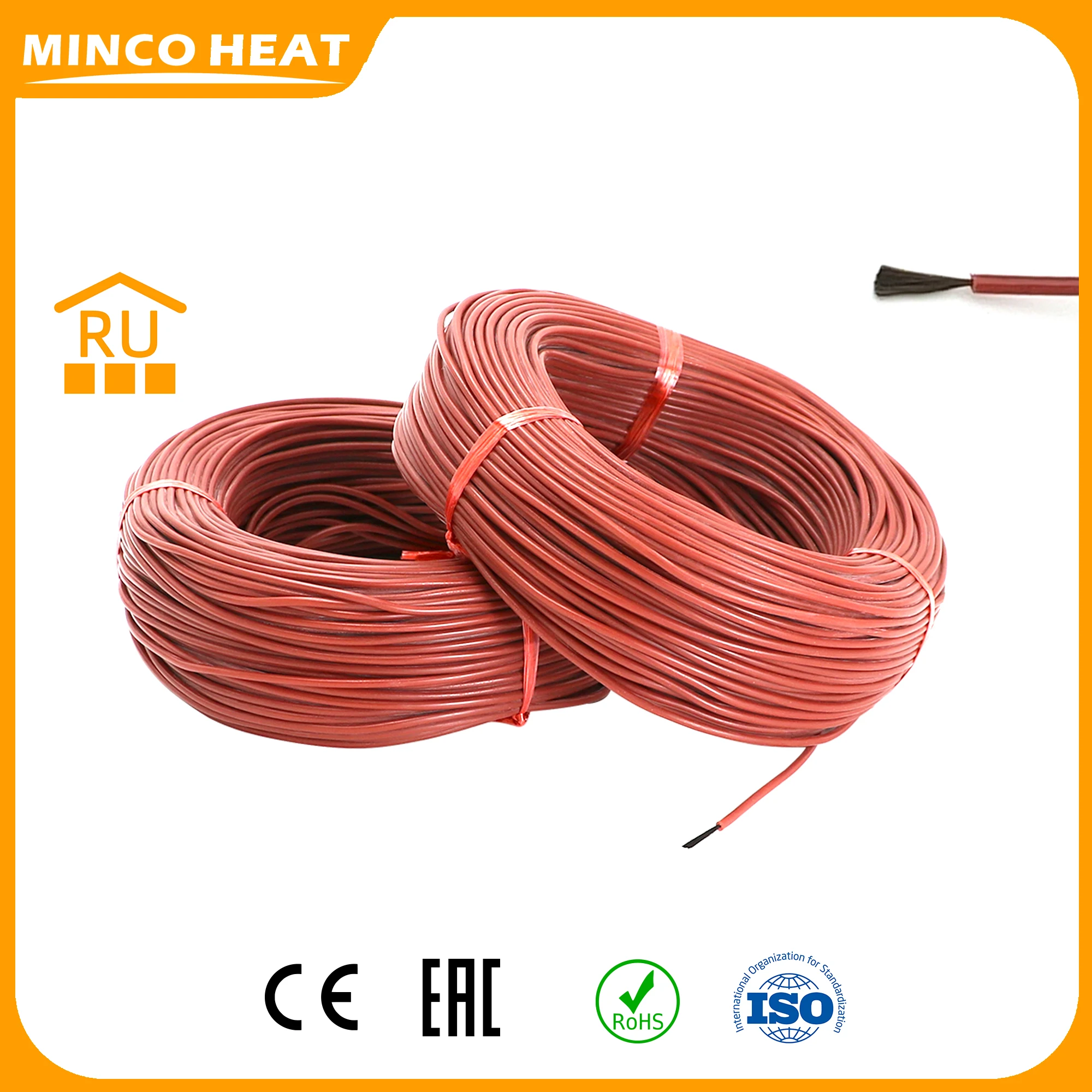 Metros de Fibra de Carbono Cabo Aquecimento Infravermelho Piso Quente 33ohm m Vermelho Russo Armazém com Kits Isolamento Minco Calor 200