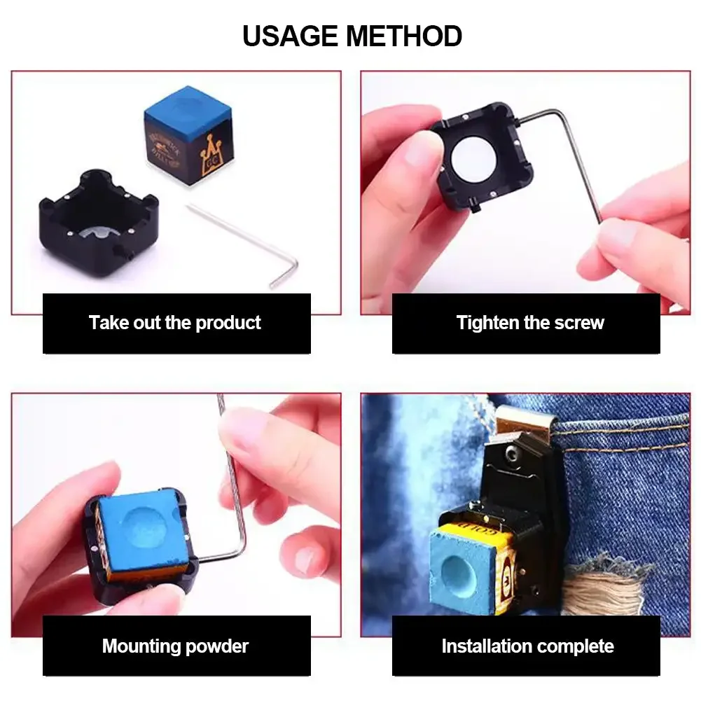 Billiard Magnetic Chalk Holder with Belt Clip Portable Chalk Case Mini with Wrench Pool Cue Snooker billiard accessories billiard storage box