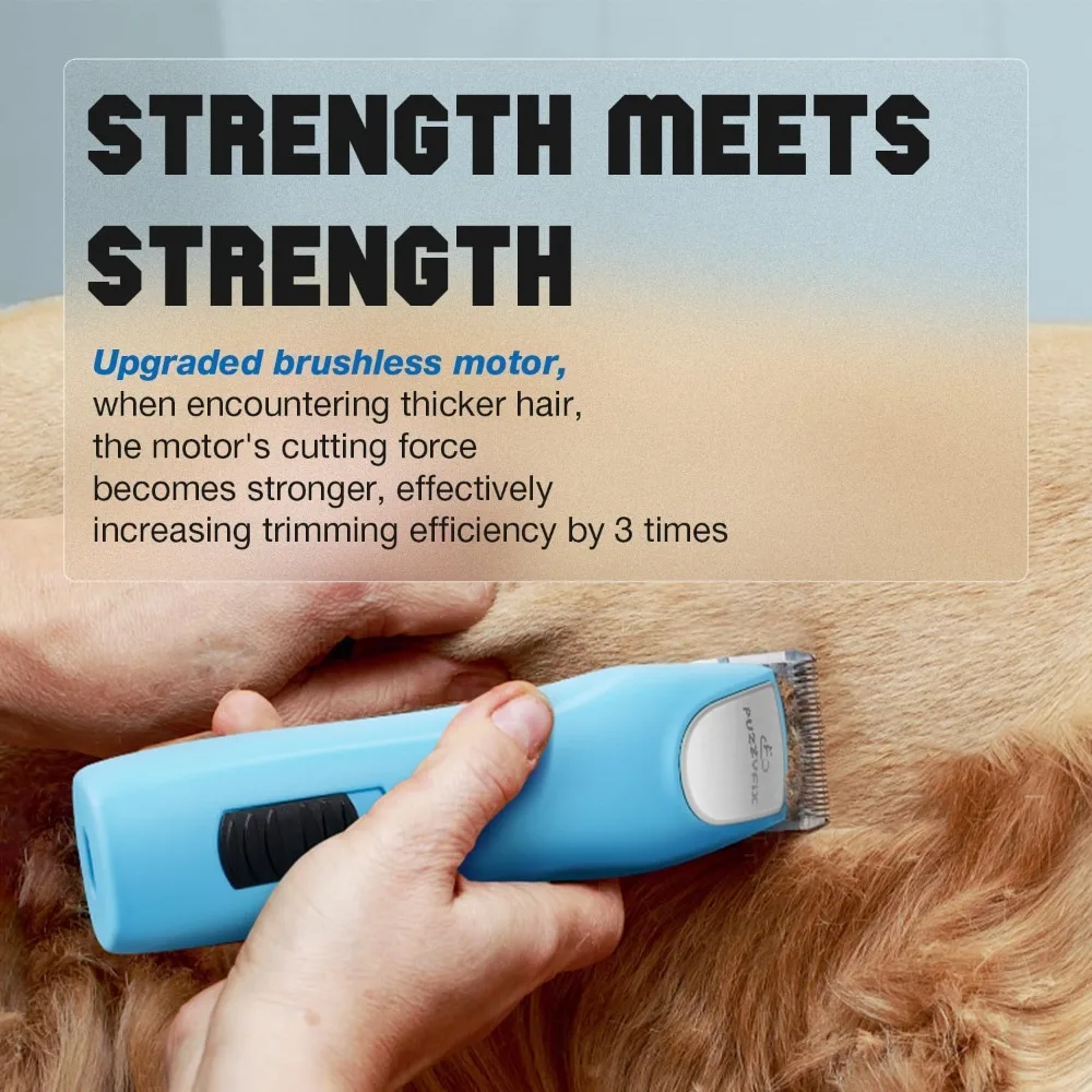 Powerful Cordless Dog Grooming Kit - 2-Speed for Thick, Curly, and Matted Coats - Quiet Operation, Heavy Duty