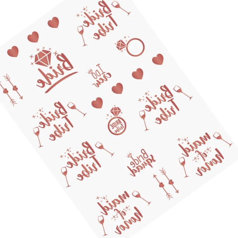 

Rose Gold Sticker Bride To Be Wedding Bachelorette Party Decorations Bridesmaid Team Bride Gift Tattoo Sticker Bridal Shower DIY