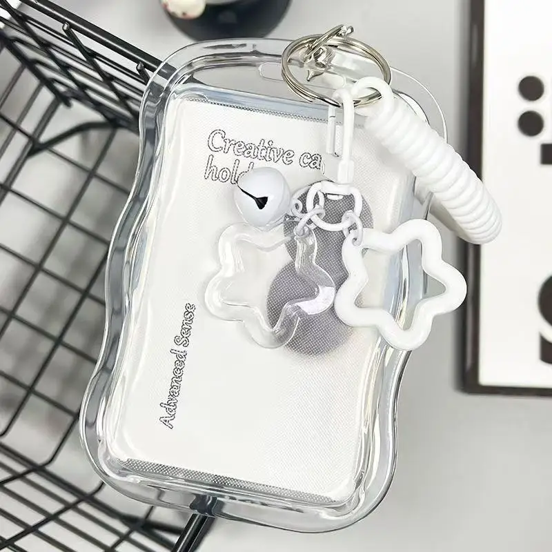 Clear Transparent ID and Card Holder with Star Design Protection
