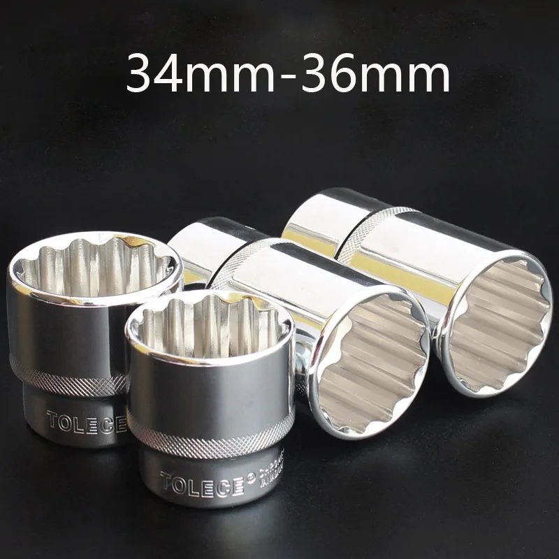 Торцевая головка Torx, гаечный ключ с храповым механизмом, большой размер 34 мм, 36 мм, 1/2 дюйма, 12 точек