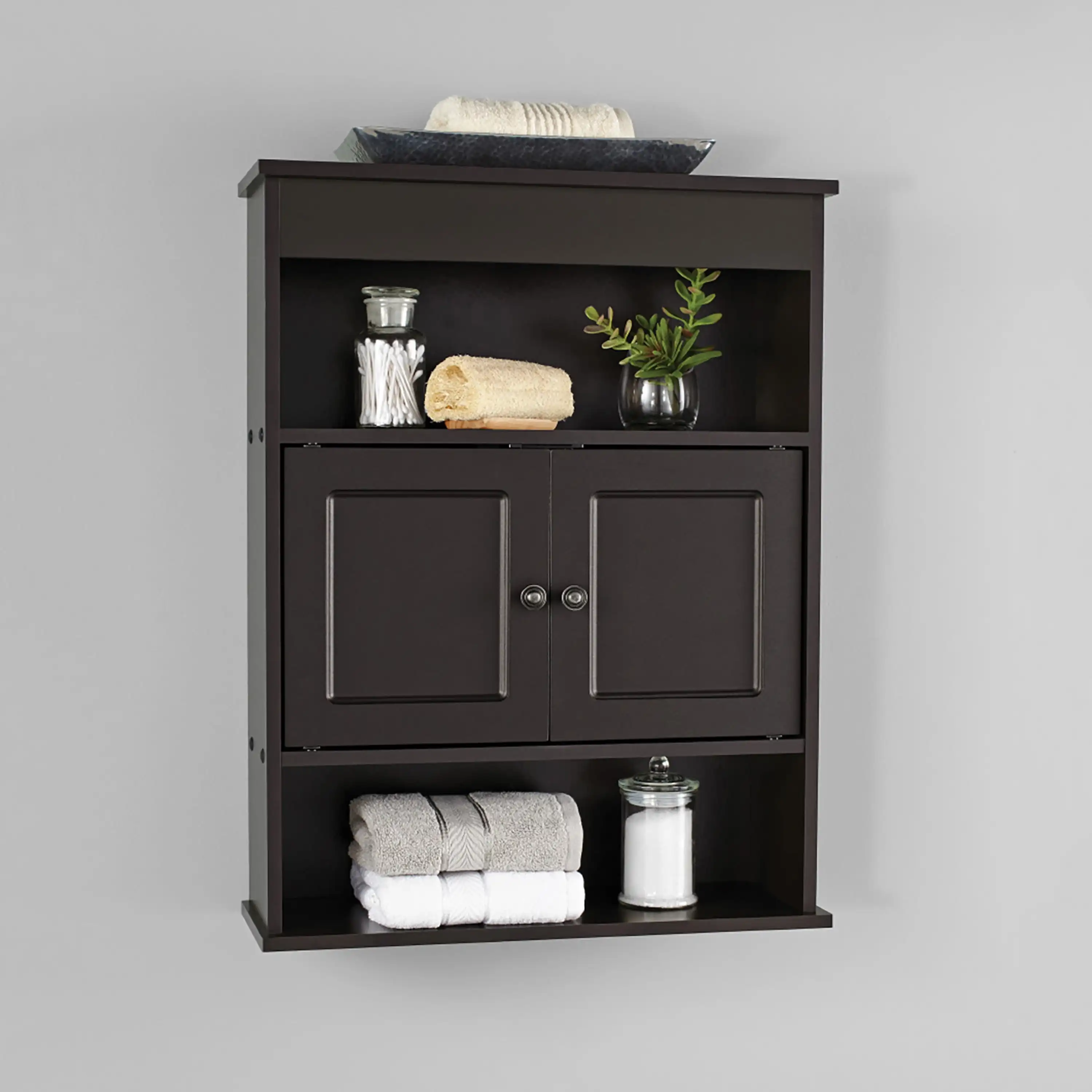 

Mainstays Bathroom Wall Mounted Storage Cabinet with 2 Shelves, Espresso