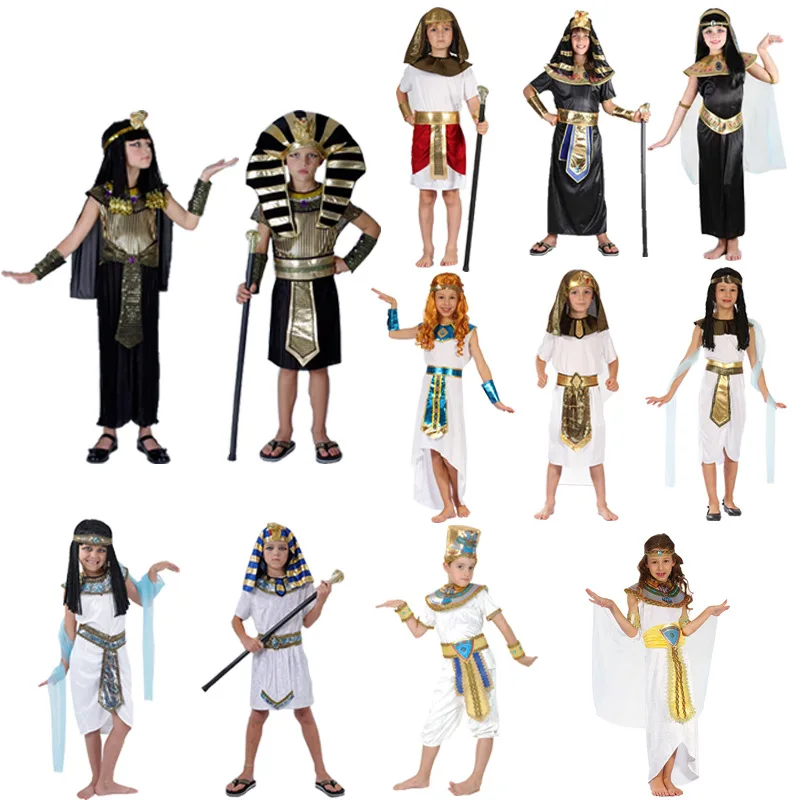 

Halloween Costumes Boy Girl Ancient Egypt Egyptian Pharaoh Cleopatra Prince Princess Costume for Children Kids Cosplay