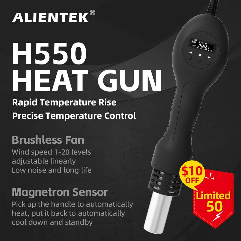 H550 Heat Gun Handheld Electric Digital Hot Air Gun 550W Adjustable Temperature Heating Fast Soldering Station Hot Air Tool