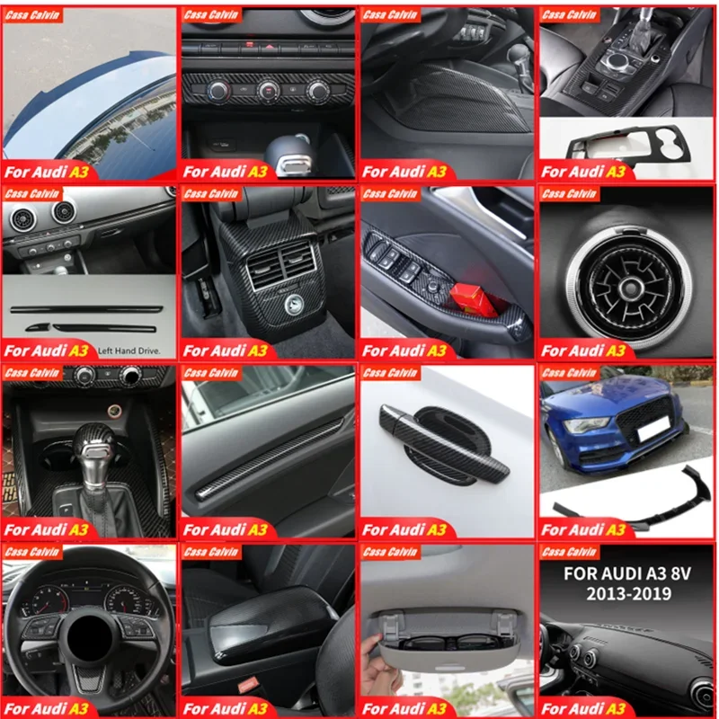 AC Vent Decoration Trim Sticker for Audi A3 8V S3 RS3 2015 Car Interior Accessories