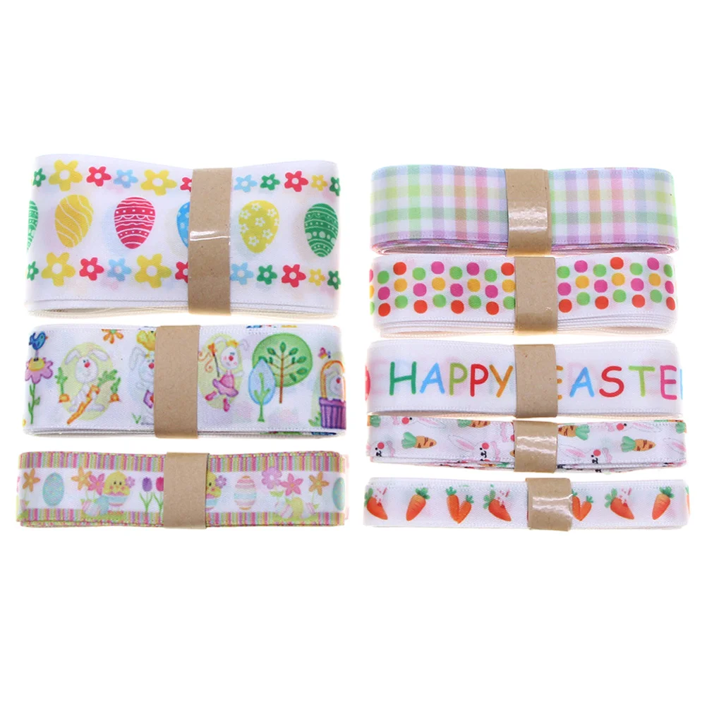 

8 Rolls Gift Easter Egg Ribbon Present Craft Party Packing Bow Tie Lovely Package for Wrapping