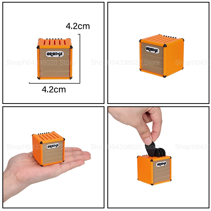 حامل اختيار جيتار محمول مطبوع ثلاثي الأبعاد على شكل مكبر صوت مقاوم للماء حقيبة أعواد جيتار جميلة