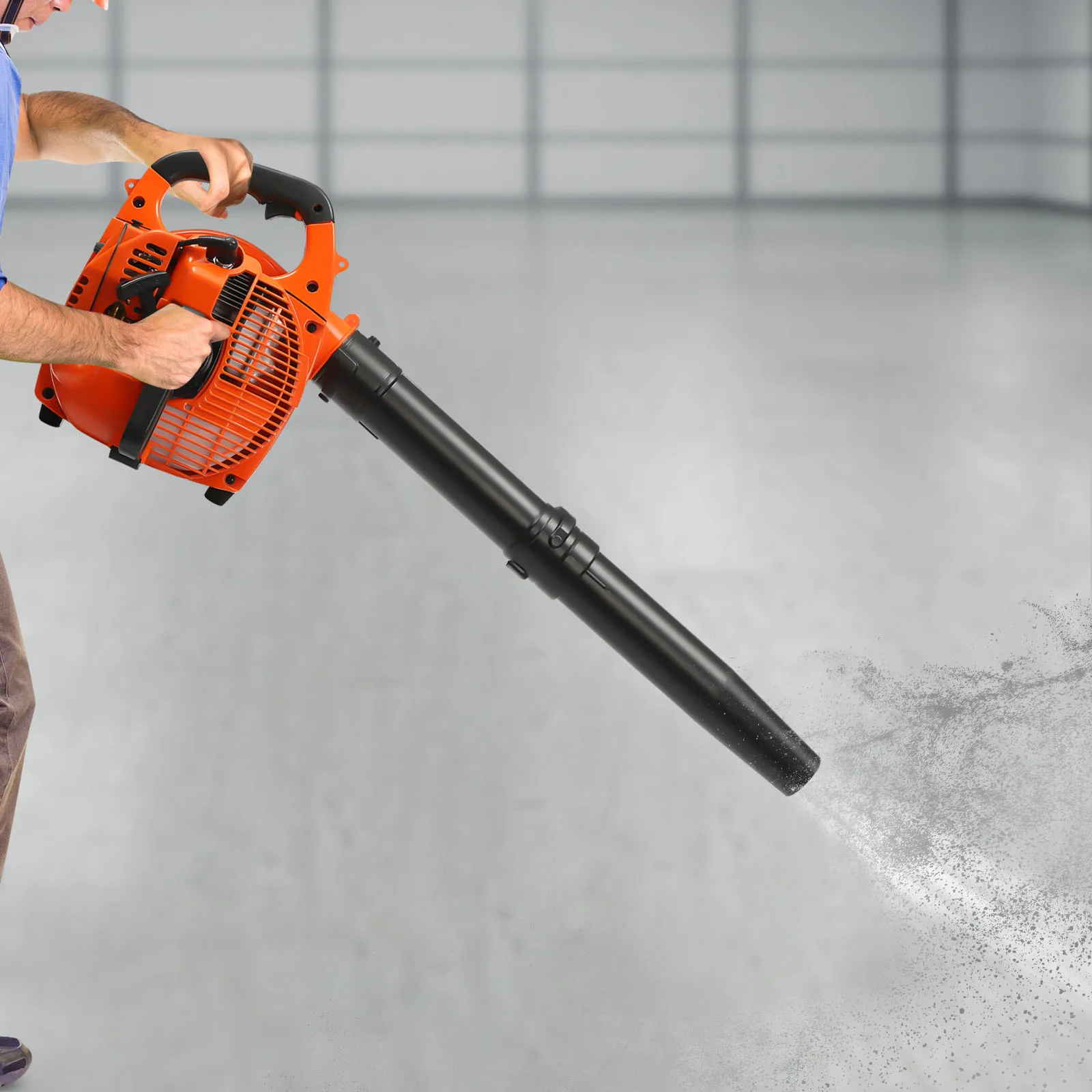 25.4cc 2 Stroke Handheld Leaf Blower Gas Orange Blower for Blowing Snow Road Sanitation Leaf Cleaning 3