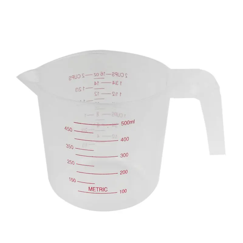 

500ml Home Lab Measuring Jug Pitcher Plastic Handle Pour Spout Container