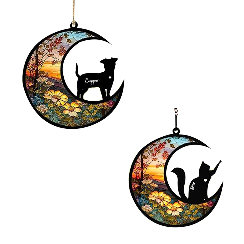 

Dog Memorial Suncatcher, Personalized With Name Date Dog Breeds Suncatcher, Pet Loss Suncatcher, Stained Acrylic Light Durable