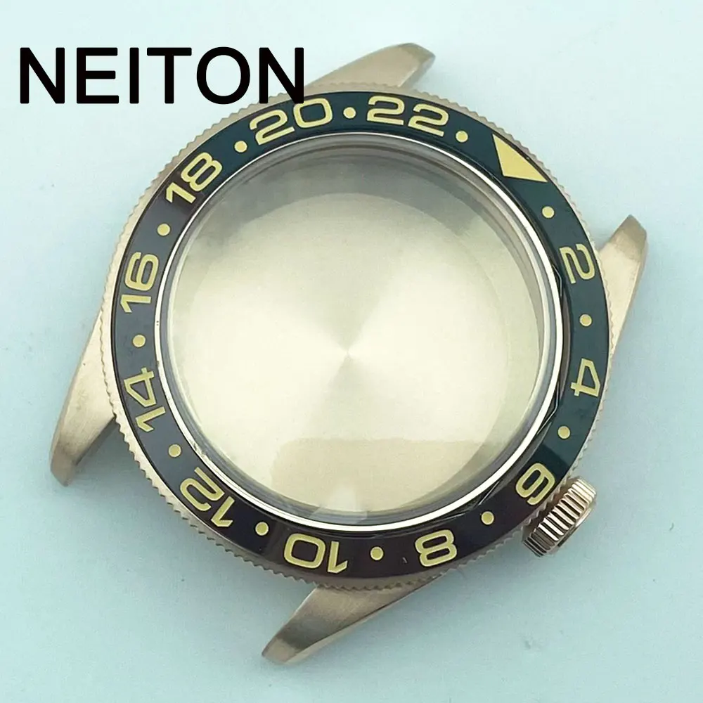 Фото Черные часы с сапфировым стеклом NEITON 39 мм, модель rednh35, ремешок для часов NH36, Ширина 20 мм №4