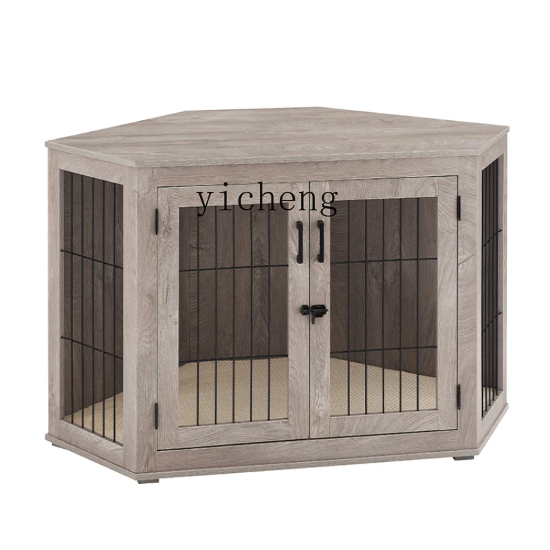 

Xl Kennel Furniture Wind Indoor Living Room Wooden Corner with Mat Dog Cage
