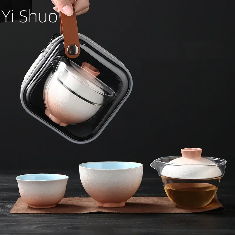 

TeaPortable Travel Set Women's Outdoor Travel Car Equipment Portable Quick Cup Chinese Set Kung Fu Set Ceramic SetTea