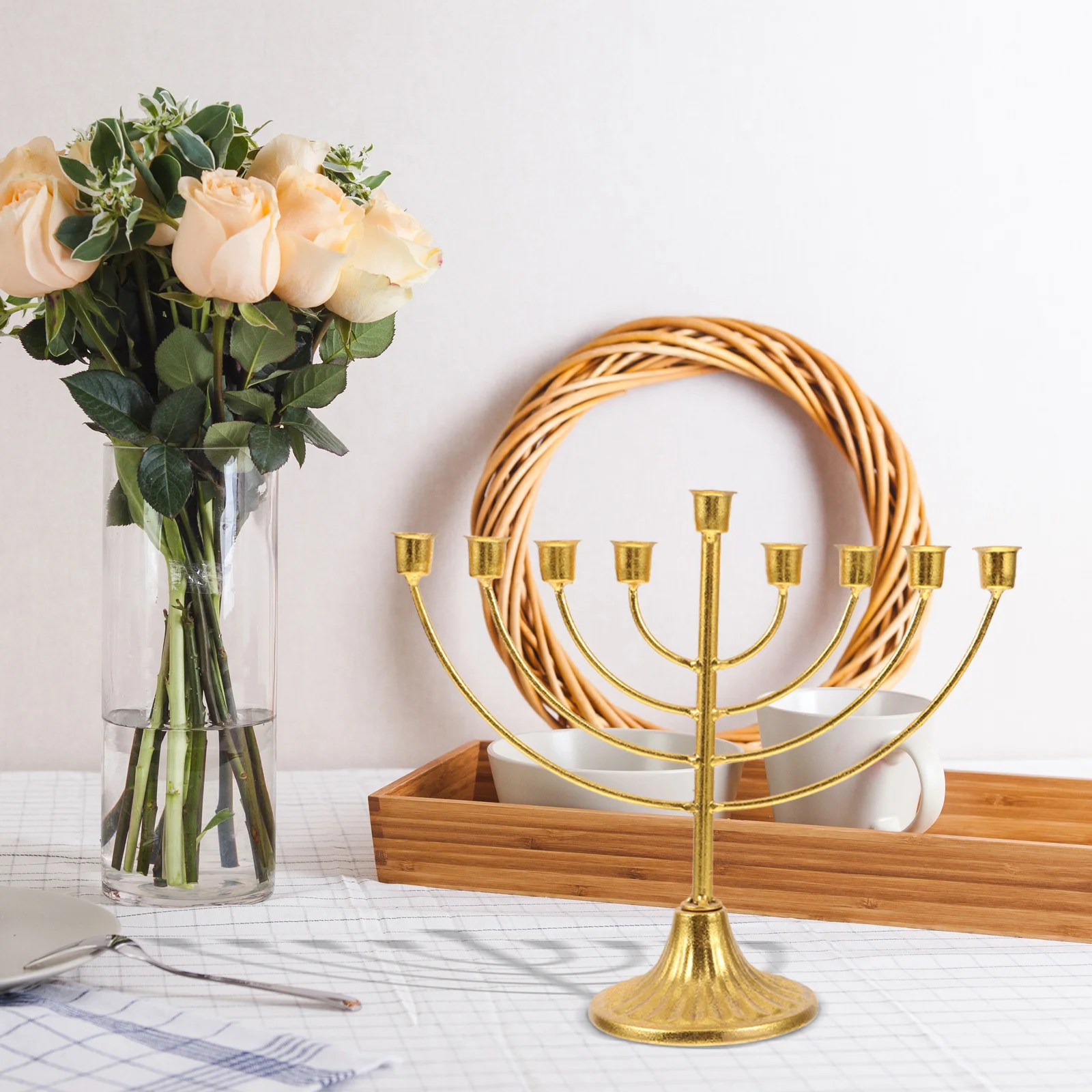 9-Branch Metal Hanukkah Menorah 2
