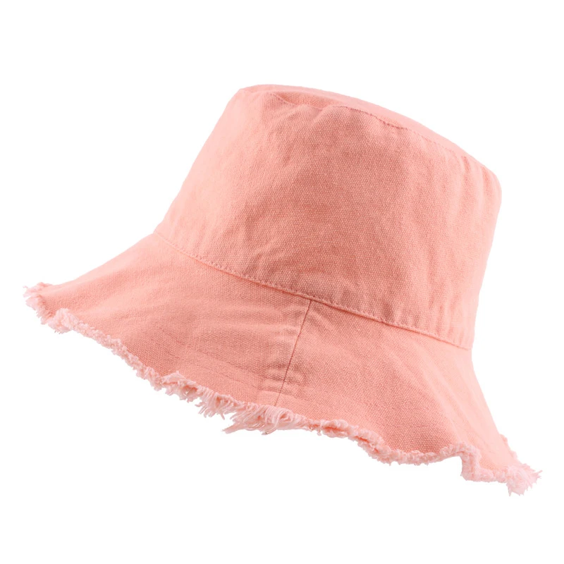Bucket Hat New Tassel Washed Denim Women Cotton Plain Wide Brim Foldable Fisherman's Outdoor Beach Panama bucket hat,women bucket hat,women hat