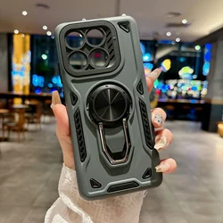 Mech Ring Holder Shockproof Wear - Resistant Slim Phone Case for Motorola Moto G47 (GRAY)