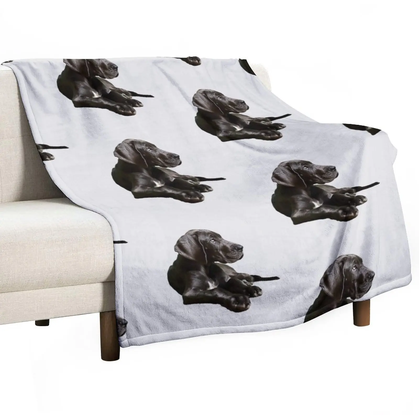 

Black Great Dane - Fantastic Beauty! Throw Blanket Personalized Gift Plush Luxury Throw Summer Beddings Blankets