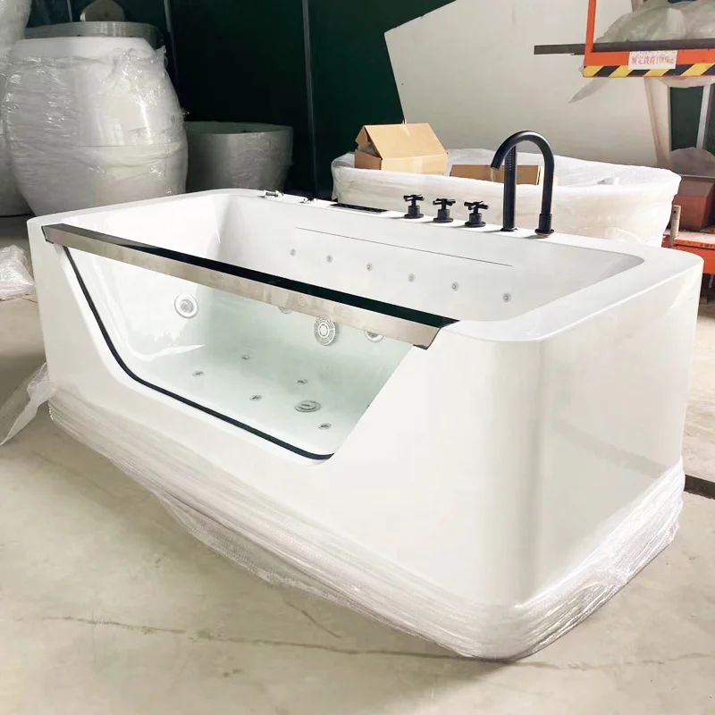 Freestanding Massage Bathtub Acrylic Freestanding Bath Tub Spa Whirlpool Massage Bath Tub