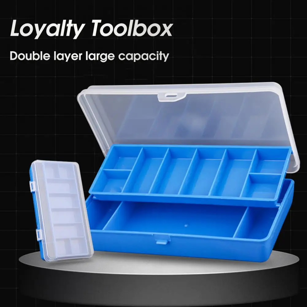 

Tough Fishing Tackle Box Multi Grids Lightweight Double Layer Fishing Bait Box Fishing Accessory