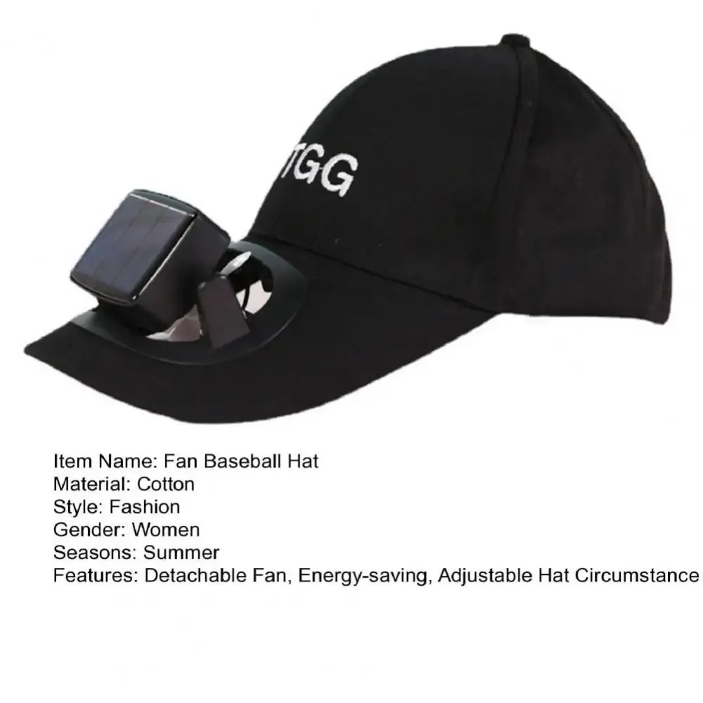 Fan Sunhat Strong Wind Cooling Sunshade Long Brim Sun Protection Detachable Fan USB Or Solar Charging Men Fan Cap Headwear 3