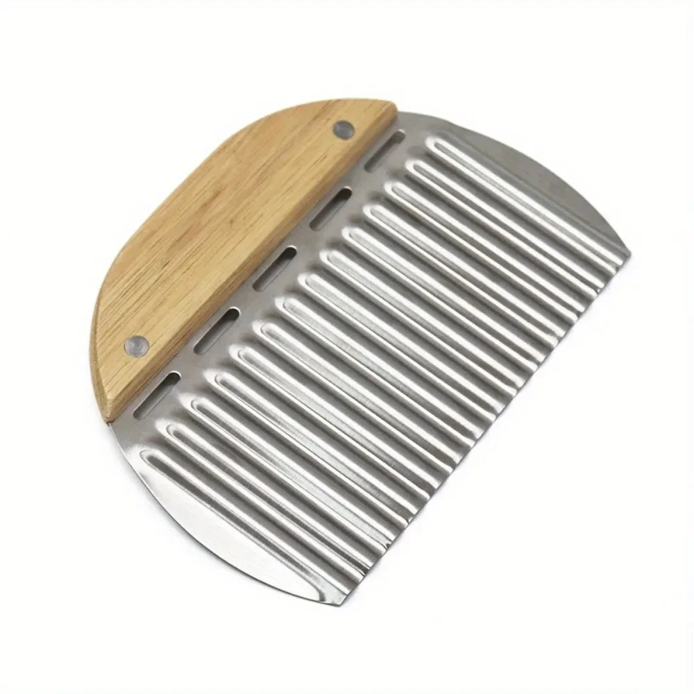 Potato French Fry Cutter Stainless Steel Potato Chip Slicer Kitchen Accessories Wave Knife Chopper Serrated Blade Carrot Slicer