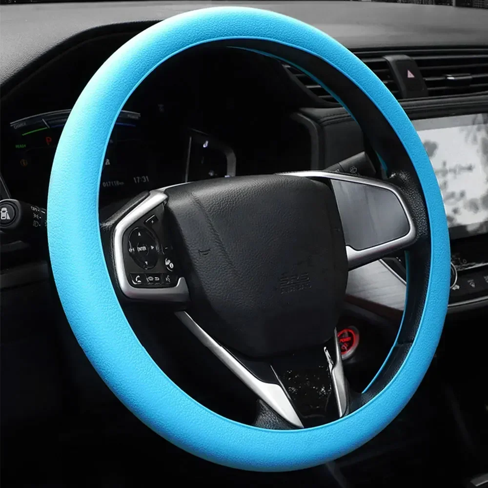 Auto Universal Silikon Lenkrad Elastische Handschuh Abdeckung Textur Weiche Auto Multi Zubehör Dekoration DIY Abdeckungen Farbe – Detail 4