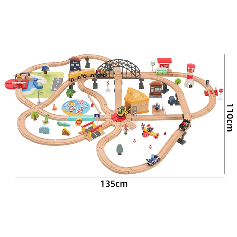 

Building Rail System Industrial Urban Life Fun Educational Innovation Toys Compatible Brand Wood Track Educational Toys Boy Gift