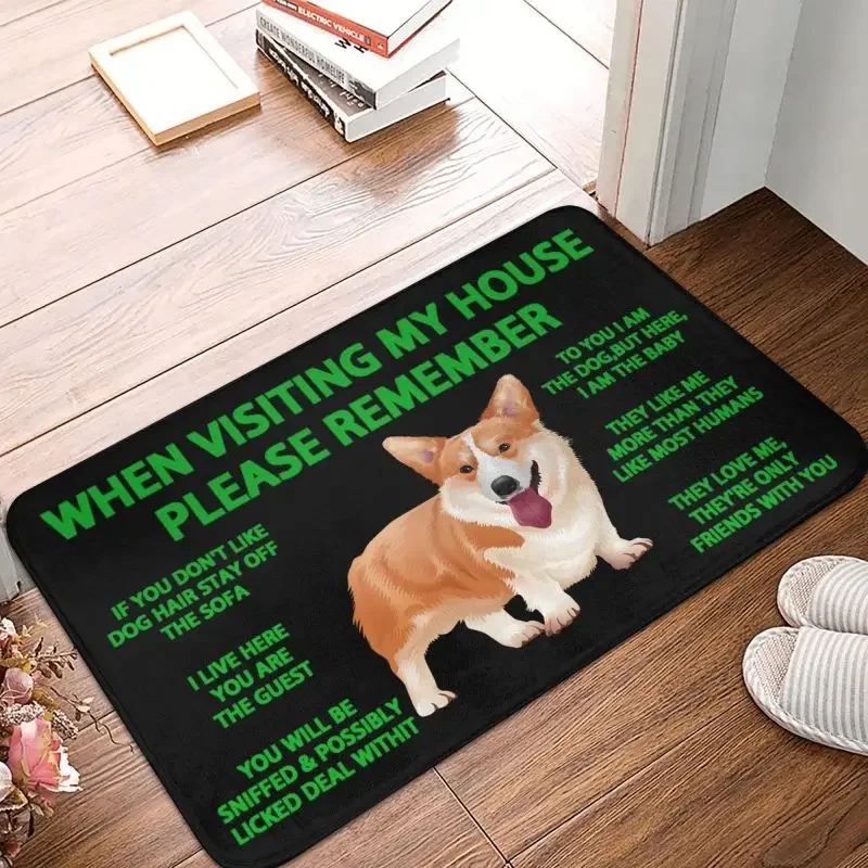 

Коврик для входной двери Pembroke Welsh Corgi Dog, противоскользящий Быстросохнущий домашний Придверный коврик для кухни, балкона, входной коврик