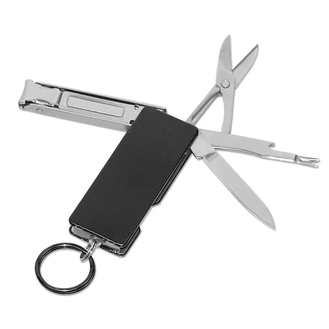 Edc Multifunction Led Keychain  Pocket Knife Keychain Scissors - Outdoor -  Aliexpress