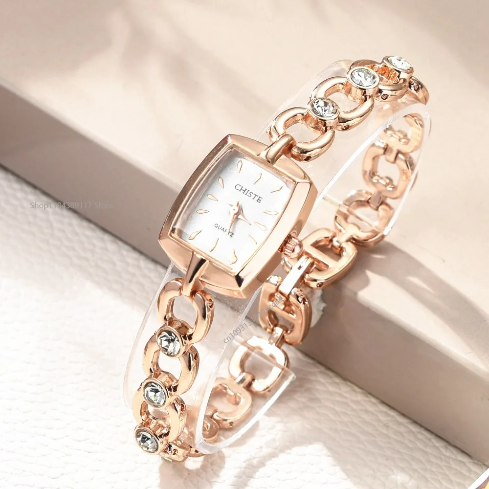 Minimalist Square Dial Chain Strap Delicate High-Value Vintage