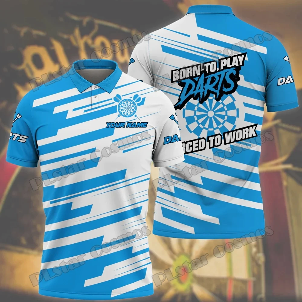 Nome personalizzato Camo Darts Pattern 3D stampato Polo da uomo Summer Street Casual t-Shirt shirt per Dart Team Player WK55 - immagine 2