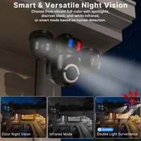 Caméra IP WiFi extérieure WONSDAR ICSEE à trois écrans, caméra de sécurité domestique PTZ, surveillance CCTV, détection humaine par IA 5