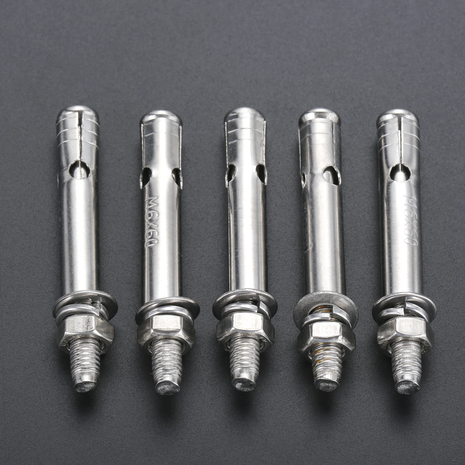 

50Pc Stainless Steel Built-in Expansion Screw Bolt Anchor Sleeve Concrete Anchor Bolt Link Rod Wall Fastener Repair Nail M6x60mm