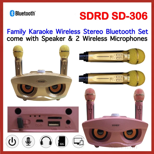 Micrófono dual Bluetooth Karaoke  Micrófono de altavoz Bluetooth 2- Micrófono dual-Aliexpress