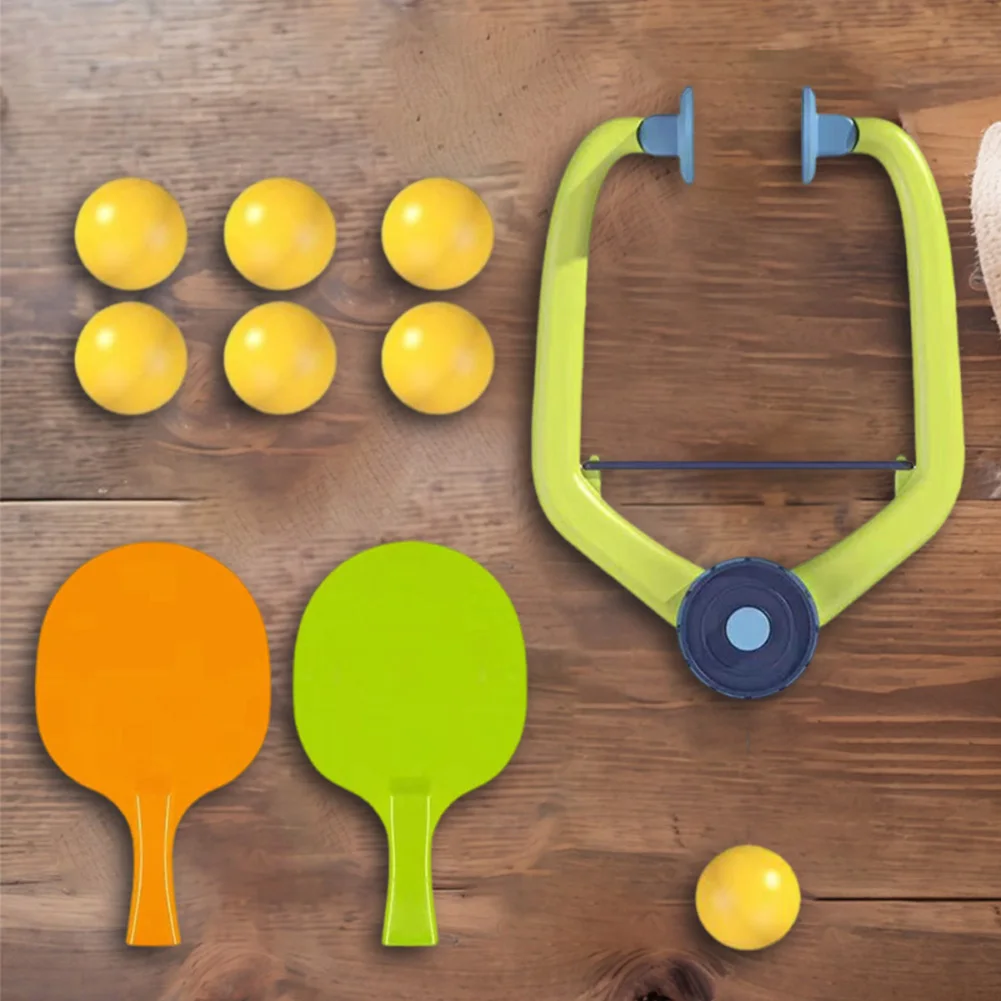 Hanging Table Tennis Trainer Portable Set with Racket and Balls Door Pong Game Adjustable Indoor Table Tennis Self-training Set