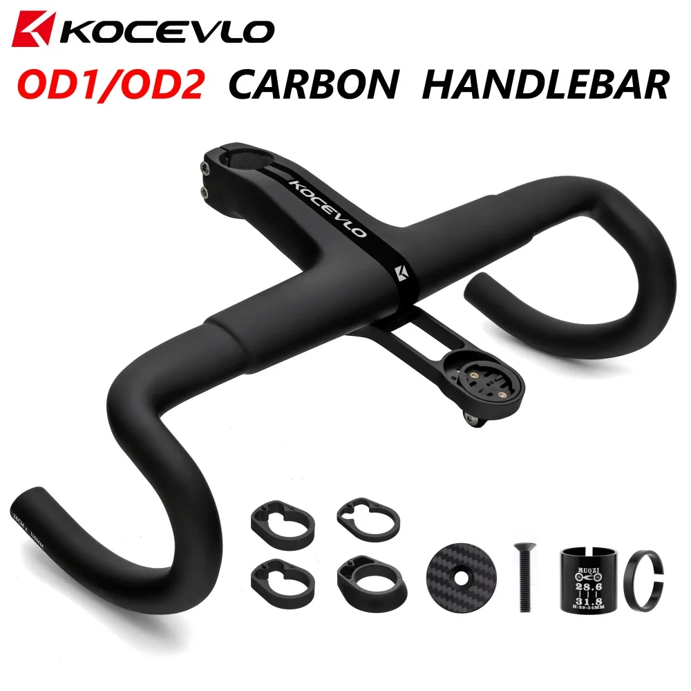 KOCEVLO OD2 31.8mm Carbon Road Integrated Bar Handlebar With Stem Road Bike Handlebar 380 400 420mm