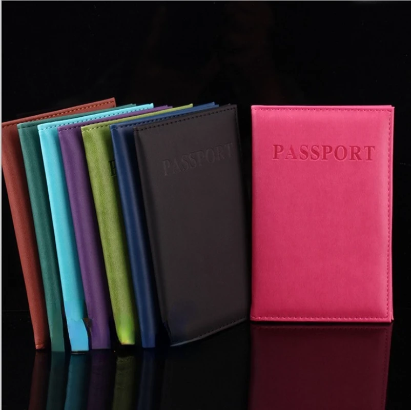 PU Leather Passport Covers Ticket Document Cover Travel English