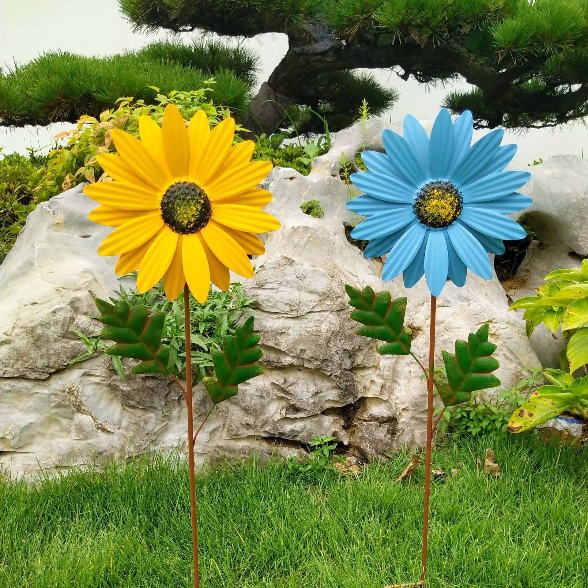 

Outdoor Garden Decorative Stacks Iron Sunflower Art Villa Courtyard Lawn Flower Arrangement Home Landscape Layout