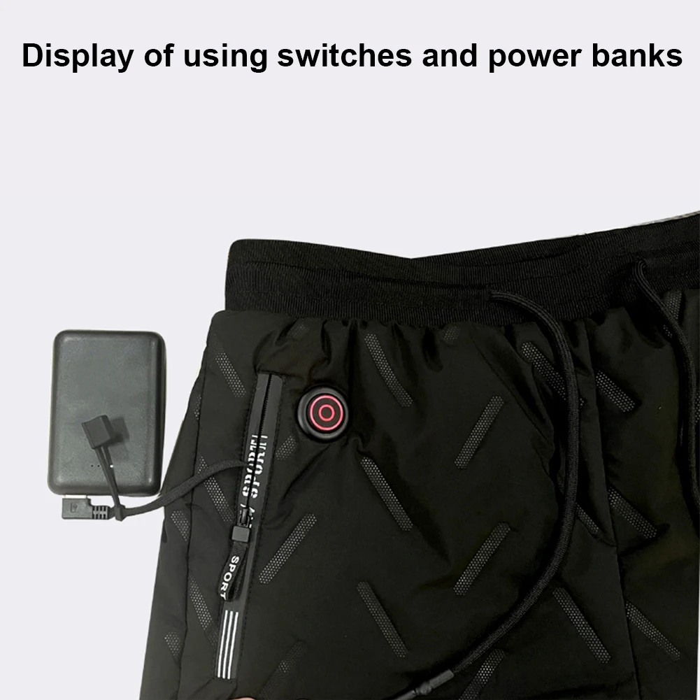 Unisex Heated Pants 10 Heating Zones Heating Warmer Trousers Winter Electric Heated Trousers Winter Outdoor Sports Thermal Pants