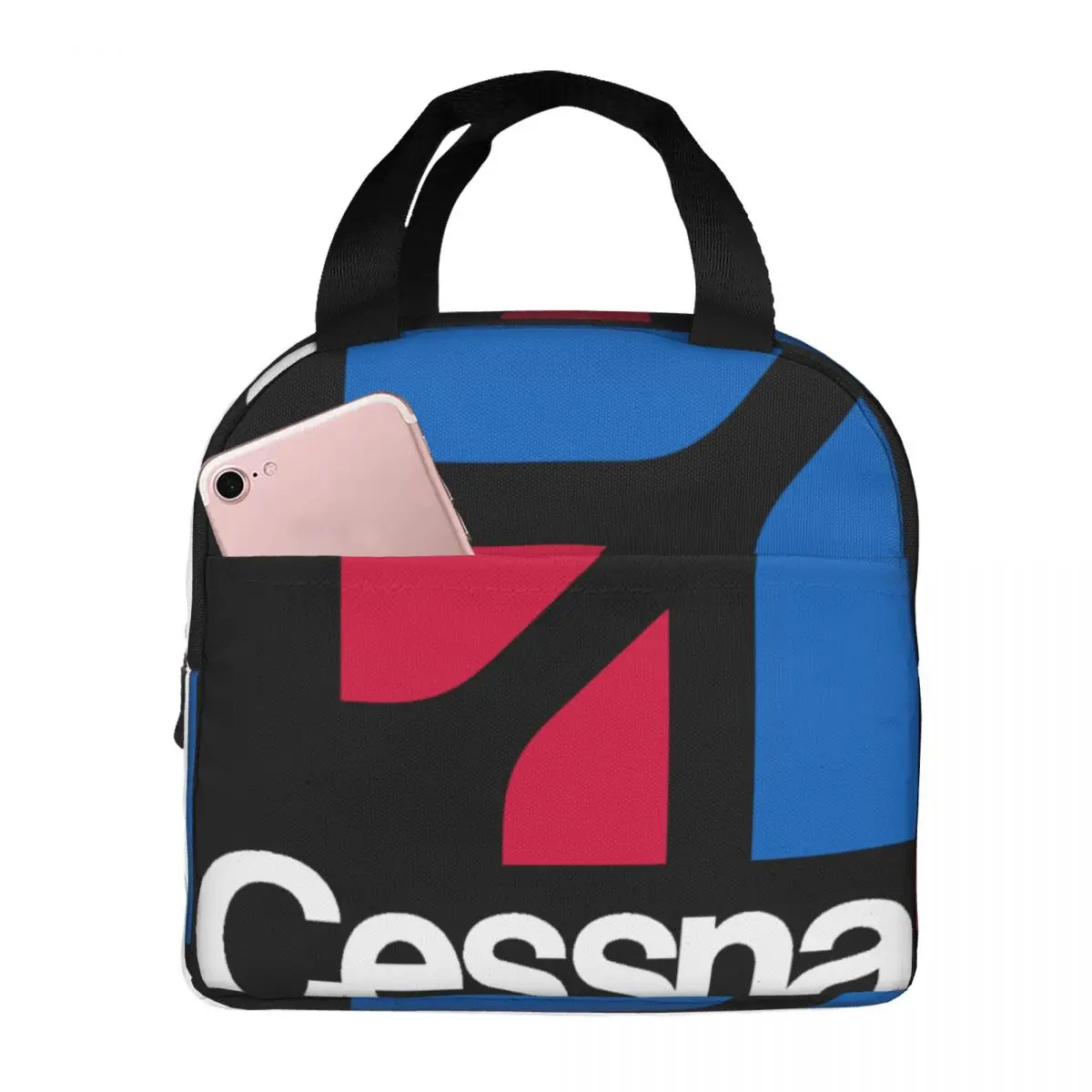 Cessna 로고 도시락 가방, 유니섹스 휴대용 쿨러, 단열 도시락, 피크닉 보관 음식 도시락 상자