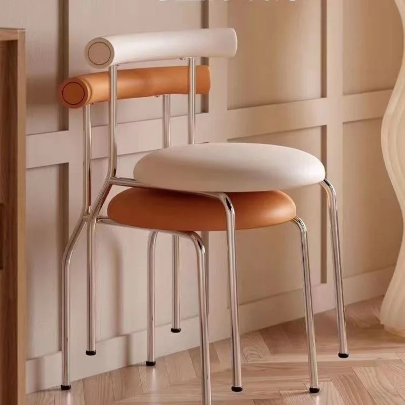 Dining Chairs Nordic Stackable Backback Dining Table Lounge Chairs for Household Living Room Kitchen Home Furniture Supplies