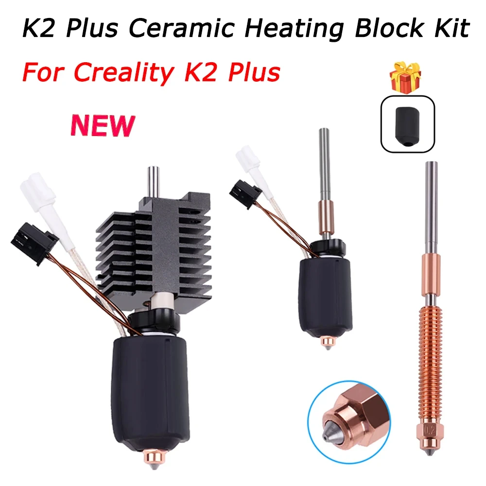For Creality K2 Plus/K2 Pro Hotend Kit Ceramic Heating Block Replacement Hot End For K2 3D Printer Spare Parts Quick-Swap Nozzle 1