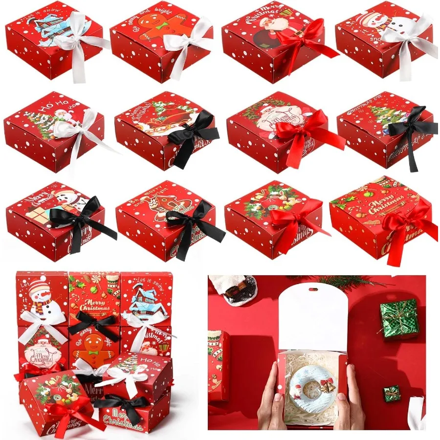 Christmas Gift Boxes with Lids Bulk 60 Pieces