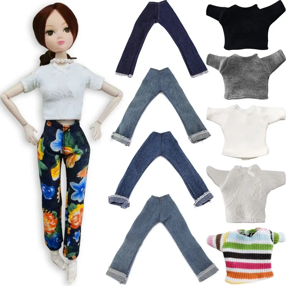 Flower Jeans Pants Doll Clothes For 11.5" Dolls Trousers 1/6 Accessories Toys 