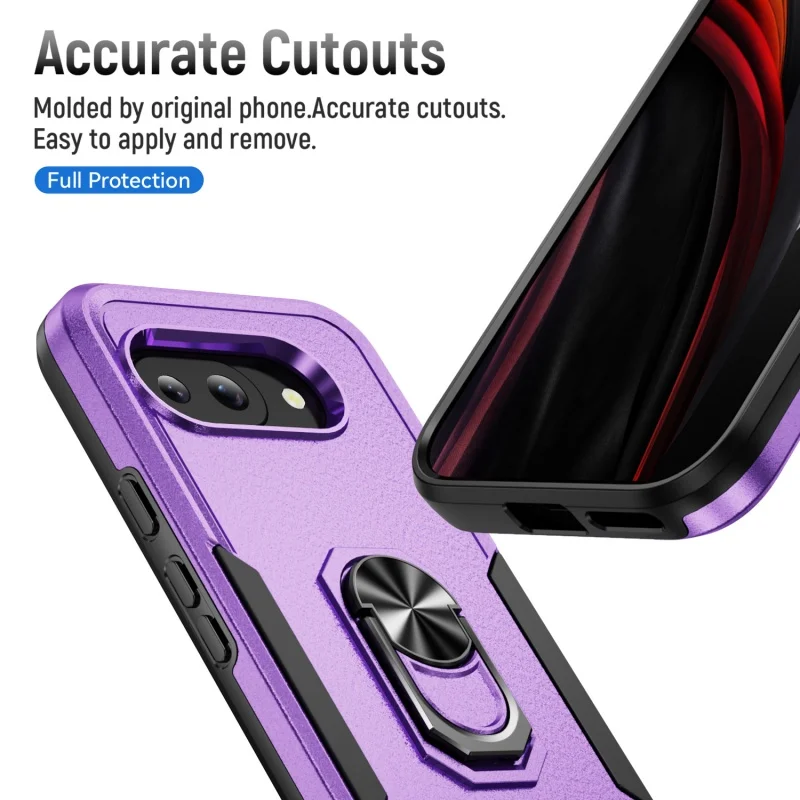 Luxury Military-Grade Heavy Duty Anti-Fall Phone Case with Ring Holder and Stand - Shockproof Hard Cover