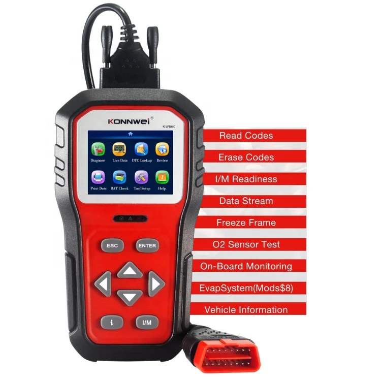 

Диагностический сканер KONNWEI KW860, OBD2, для профессиональных автомобилей