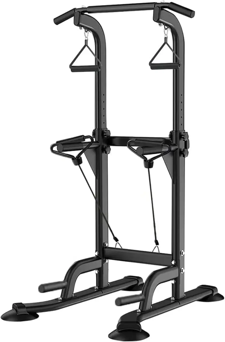 Tower Pull Up & Dip Station Multi-Function Home Strength Training Fitness Workout Station Height Adjustable