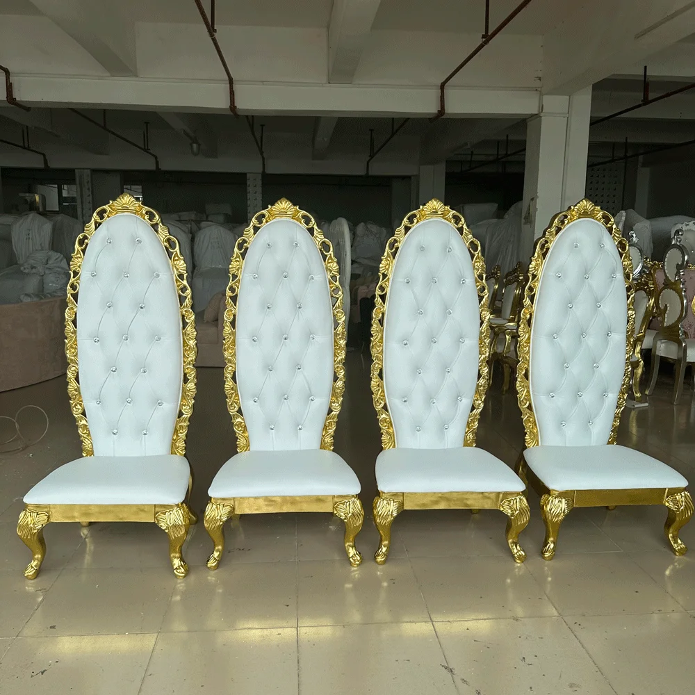 2pcs Beautiful Stylish Event Funiture Luxury Silver Throne Chairs For Party Evnet Wedding
