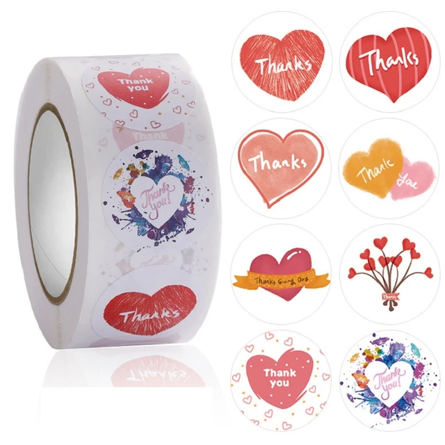 500 Pcs Love Heart Shape Stickers Valentine's Day Gift Box Label for Thank  You for Your Love Wedding Party Decoration Stickers - AliExpress
